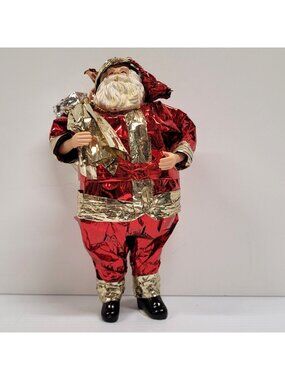 Silvestri Santa Red & Gold Foil Suit 1991 Santa 9'' Ornament Figurine Hanging